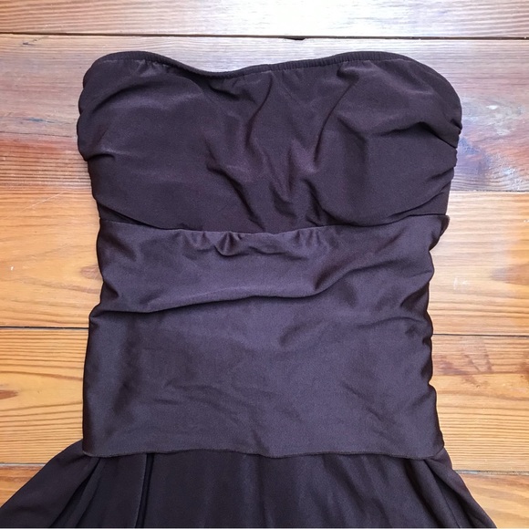 Niki Wior Brown Swim Strapless Dress, EUC, S - Picture 2 of 14